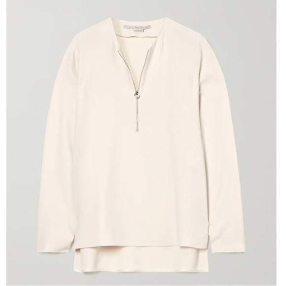 Stella McCartney Arlesa Crepe top/ silver front zipper - Picture 3 of 8